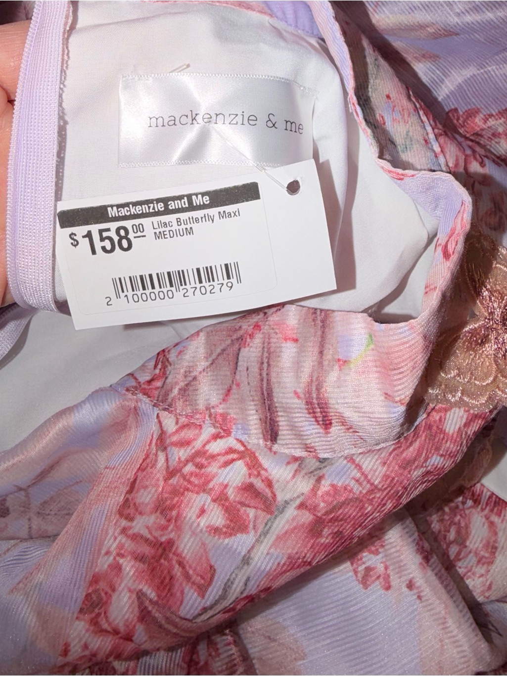 Women's Mackenzie & Me Floral Butterfly Long Sleeve Dress. Size M. Nwt — image 3 of 3
